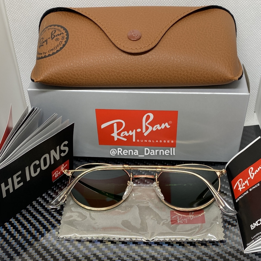 RayBan Round Metal RB3447 Green Lens New - Picture 8 of 14